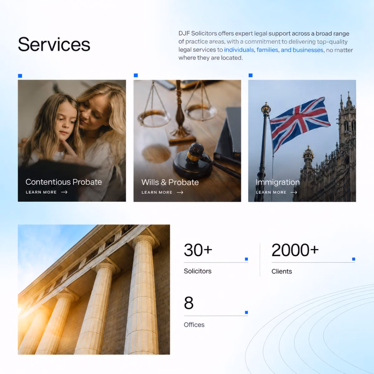 DJF Solicitors website shown on desktop and mobile devices.