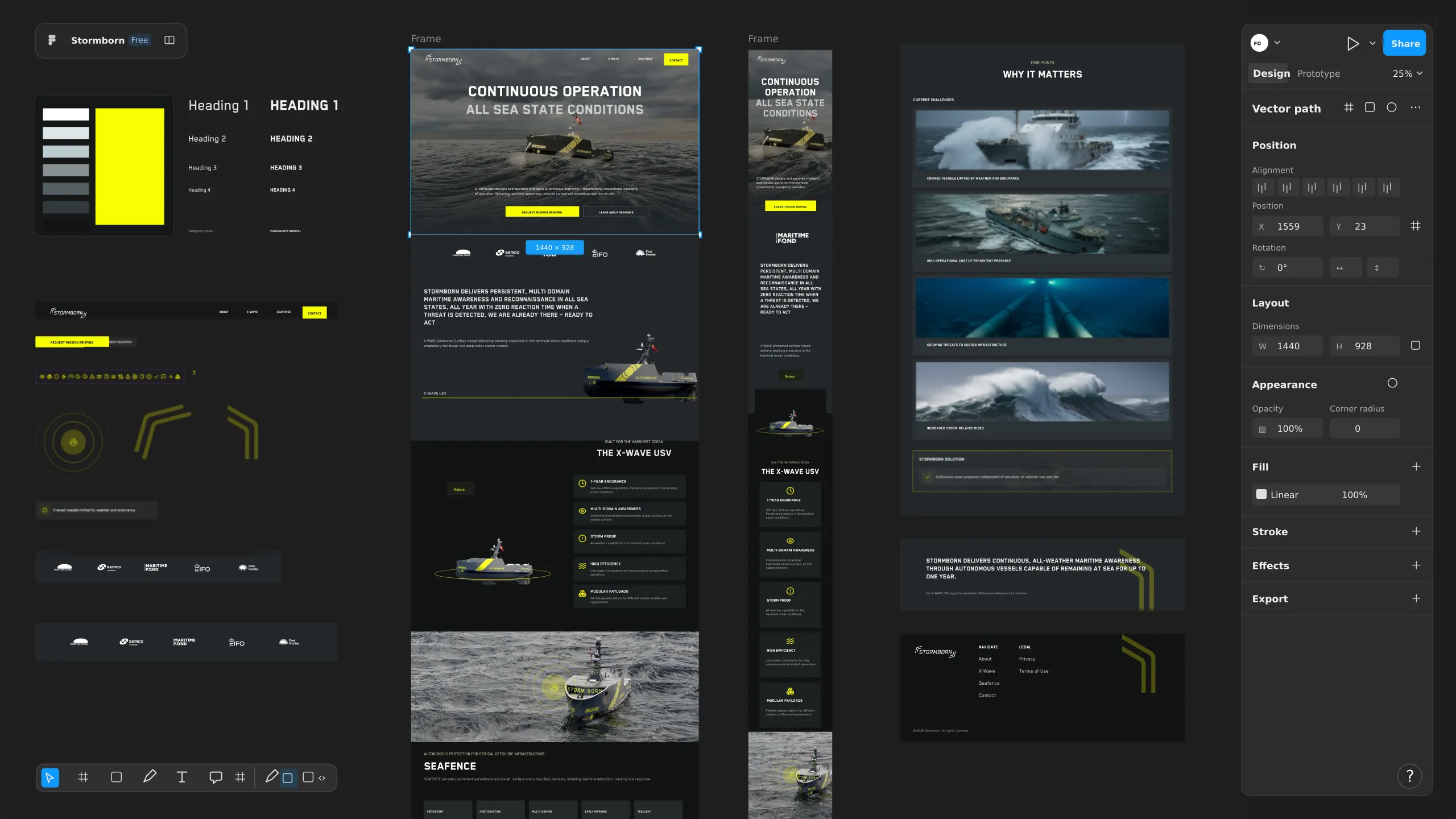 Stormborn website designs in progress.