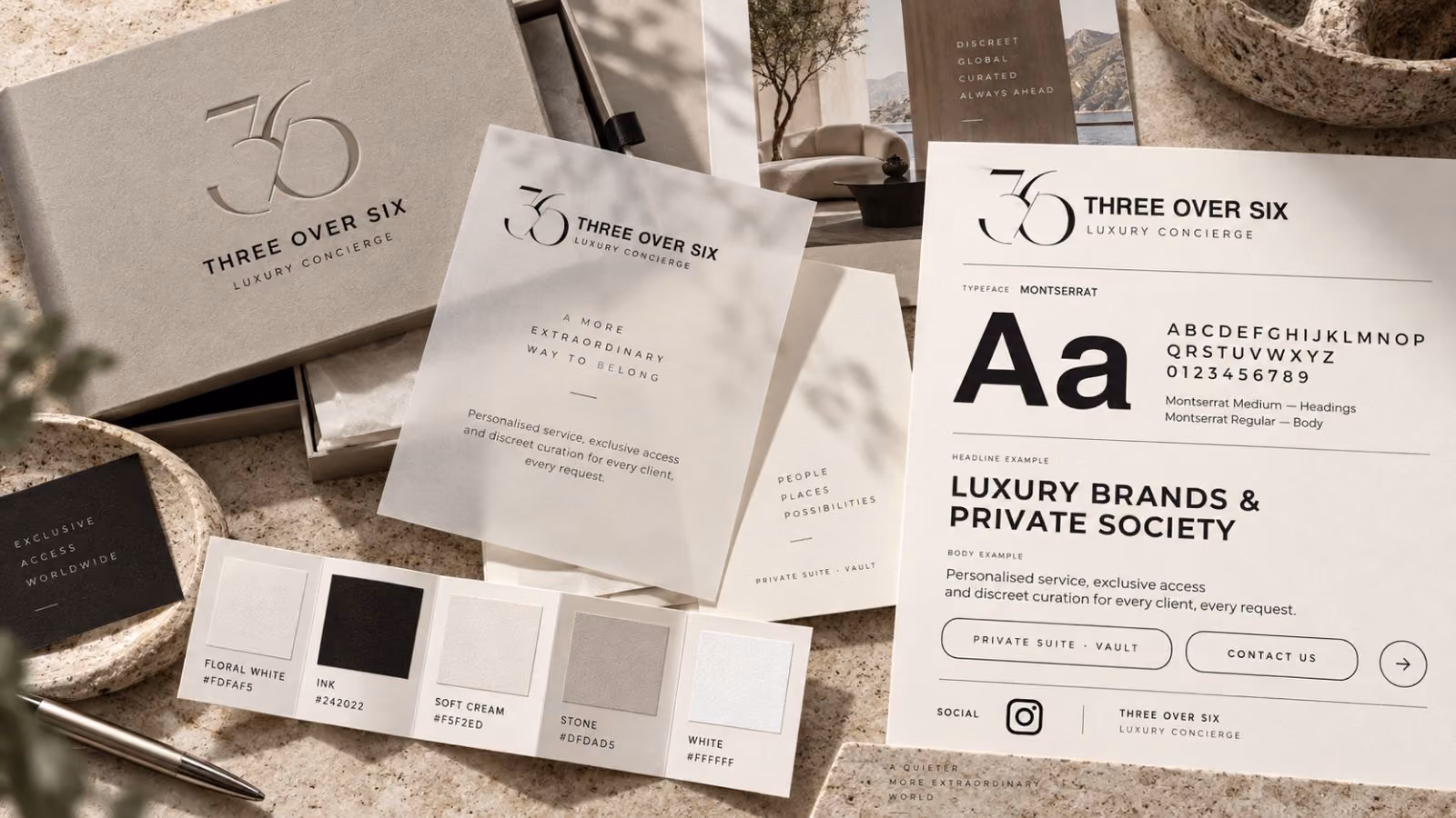 Three Over Six design language: colour, type and interface details.